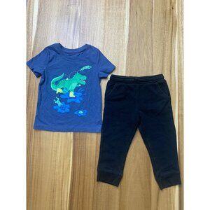 Cat & Jack Toddlers Boys Dino T-Shirt & Jogger Pants Set Size 2T